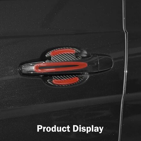 8PCS Car Door Handle Protector, Reflective Door Handle Bowl Protector, Impact and Scratch Resistant Carbon Fiber Soft Sticker, Universal Car Exterior Bowl Cover Protection Accessories (White) in Saudi Arabia