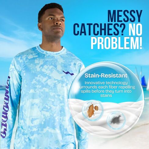 WindRider UPF 50+ Sun Protection Long Sleeve Shirts for Men – Rash Guard Mens Swim Shirt for Fishing Swimming & Outdoor Fun in Kuwait