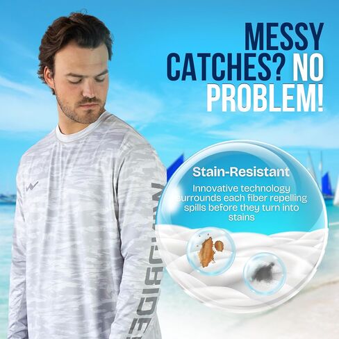 WindRider UPF 50+ Sun Protection Long Sleeve Shirts for Men – Rash Guard Mens Swim Shirt for Fishing Swimming & Outdoor Fun in Kuwait