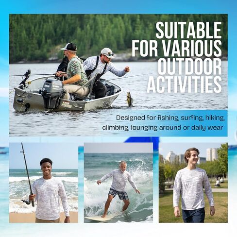 WindRider UPF 50+ Sun Protection Long Sleeve Shirts for Men – Rash Guard Mens Swim Shirt for Fishing Swimming & Outdoor Fun in Kuwait