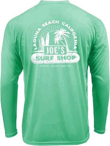 JOES SURF SHOP Men's Vintage Beach UPF 50 Long Sleeve Sun Shirt XS-4XL in Saudi Arabia
