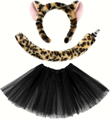 TecUnite 3 قطع زي الهالوين على شكل حيوان توتو آذان عقال ذيل فستان بتصميم حالم طقم أزياء للشباب والكبار في الهالوين التنكرية in Kuwait