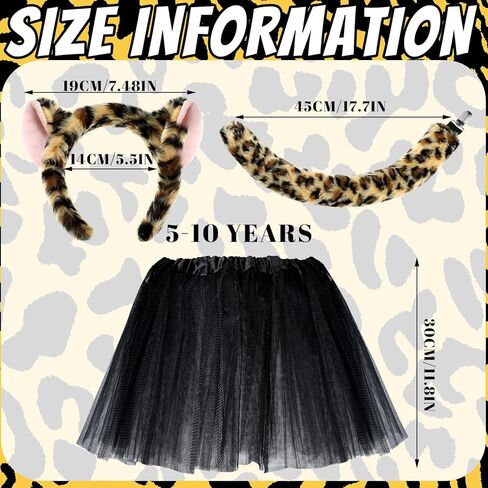 TecUnite 3 قطع زي الهالوين على شكل حيوان توتو آذان عقال ذيل فستان بتصميم حالم طقم أزياء للشباب والكبار في الهالوين التنكرية in Kuwait