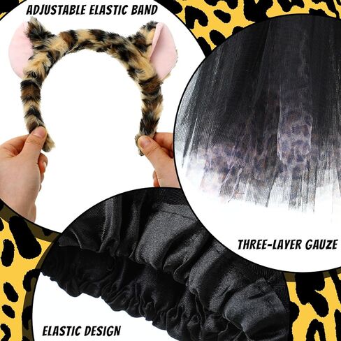 TecUnite 3 قطع زي الهالوين على شكل حيوان توتو آذان عقال ذيل فستان بتصميم حالم طقم أزياء للشباب والكبار في الهالوين التنكرية in Kuwait