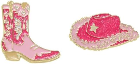 2pcs رعاة البقر قبعة رعاة البقر أحذية البوتس دبوس ، كرتون بالتنقيط قبعة زيت حذاء صفيرة صدر الالكاة ، المجوهرات على الطراز الغربي in Kuwait