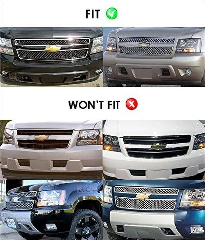 APS متوافقة مع Chevy Avalanche Suburban Tahoe 2007-2014 Main Tow Tow Hook Stains Steel Ss Chrome Billet Grille Grille Insert Combo C67919a in Saudi Arabia