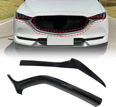 Secosautoparts 2pcs الشبكة الأمامية إدراج تغطية صب ABS متوافق مع Mazda Cx-5 Cx5 2022 2023 2024 Gloss Black Expressions in Kuwait