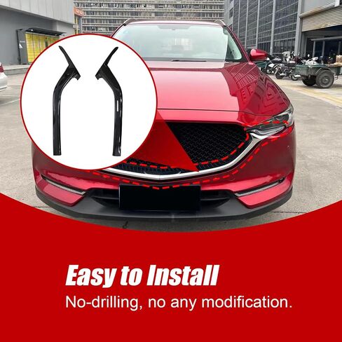 Secosautoparts 2pcs الشبكة الأمامية إدراج تغطية صب ABS متوافق مع Mazda Cx-5 Cx5 2022 2023 2024 Gloss Black Expressions in Kuwait