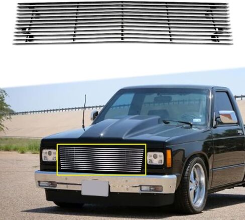 Chrome Front Grill fits 1982-1990 Chevy S10 Pickup Blazer GMC S15 Jimmy Solid Aluminum Main Upper Billet Grille Insert Polished in Saudi Arabia