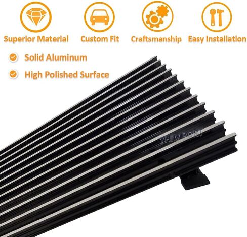 Chrome Front Grill fits 1982-1990 Chevy S10 Pickup Blazer GMC S15 Jimmy Solid Aluminum Main Upper Billet Grille Insert Polished in Saudi Arabia