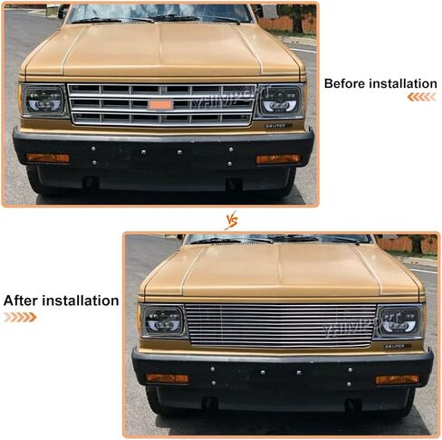 Chrome Front Grill fits 1982-1990 Chevy S10 Pickup Blazer GMC S15 Jimmy Solid Aluminum Main Upper Billet Grille Insert Polished in Saudi Arabia
