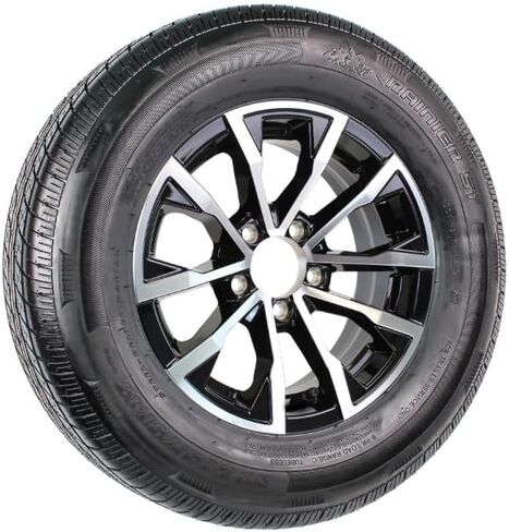 eCustomrim Radial Trailer Tire ST205/75R15 Load C 15" 5 Lug Edge Black Aluminum Rim in Saudi Arabia
