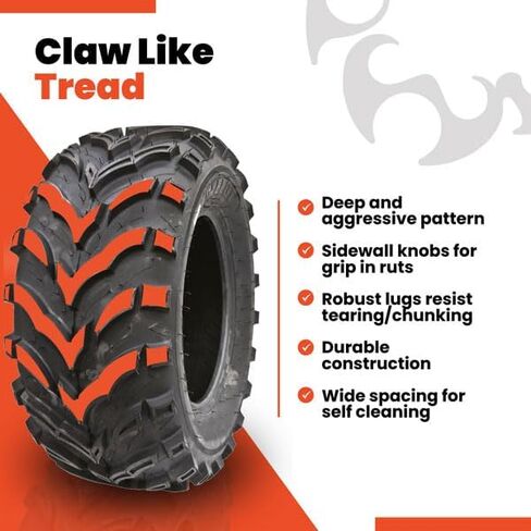 Ocelot Mars-B 24x11-10 Utility ATV/UTV Tire – 6-Ply Off-Road Quad & Side-by-Side Tire, V-Angled Tread for Mud, Sand & Hard Surfaces, Durable All-Terrain Performance in Saudi Arabia