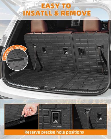 Cargo Mat Compatible with 2020-2025 Kia Telluride Accessories Cargo Liner Trunk Backrest Mat TPE All Weather Back Seat Cover Protector in Kuwait