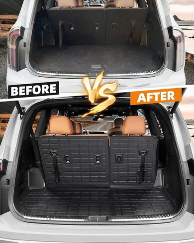 Cargo Mat Compatible with 2020-2025 Kia Telluride Accessories Cargo Liner Trunk Backrest Mat TPE All Weather Back Seat Cover Protector in Kuwait