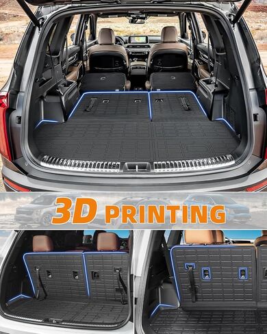 Cargo Mat Compatible with 2020-2025 Kia Telluride Accessories Cargo Liner Trunk Backrest Mat TPE All Weather Back Seat Cover Protector in Kuwait