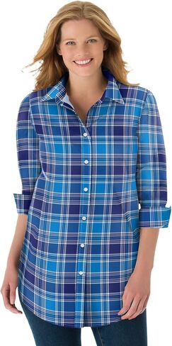 Woman Within Plus Size Perfect Long Sleeve Shirt in Saudi Arabia