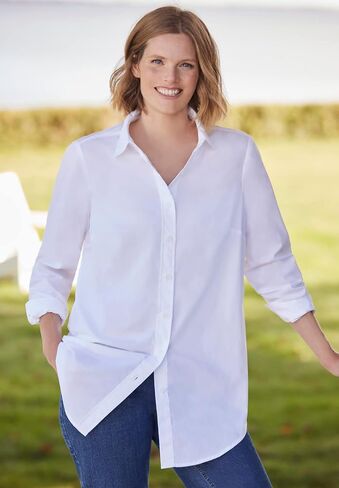 Woman Within Plus Size Perfect Long Sleeve Shirt in Saudi Arabia