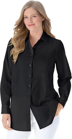 Woman Within Plus Size Perfect Long Sleeve Shirt in Saudi Arabia