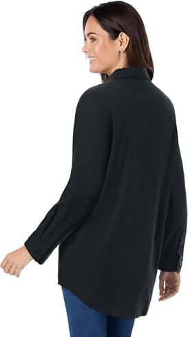 Woman Within Plus Size Perfect Long Sleeve Shirt in Saudi Arabia