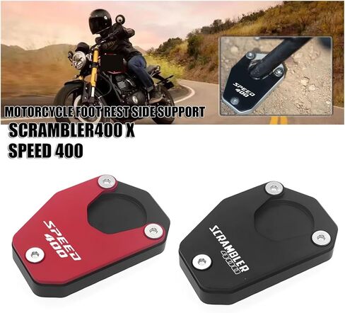 متوافق مع Triumph Speed400 Scrambler400x السرعة 400 Scrambler 400x 2024 إكسسوارات الدراجات النارية الدعم الجانبي (Scrambler 400x أسود) in Kuwait