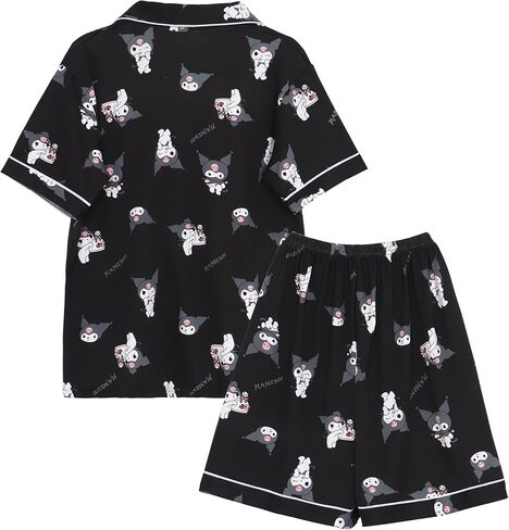 Kawaii Cartoon Pajamas for Women Girls Sleepwear Loungewear Short Sleeve Shirt with Shorts 2 Piece Pajama Sets in Kuwait