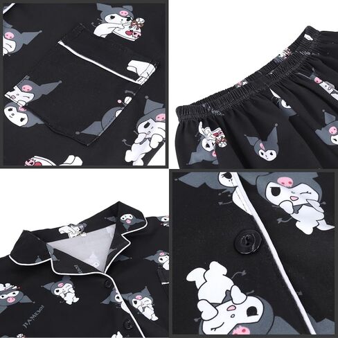 Kawaii Cartoon Pajamas for Women Girls Sleepwear Loungewear Short Sleeve Shirt with Shorts 2 Piece Pajama Sets in Kuwait