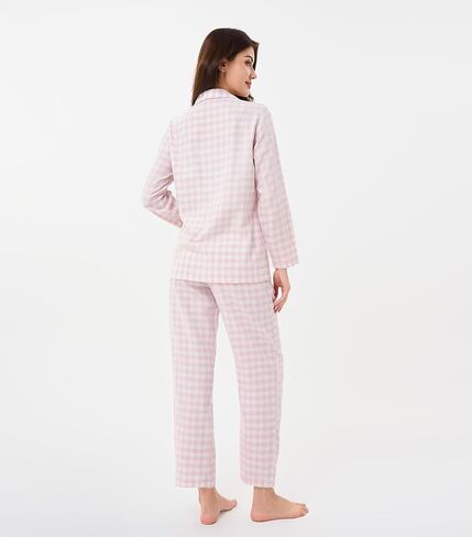 DAVID ARCHY 100% Cotton Pajamas for Women Soft 2 Piece Plaid PJS Sleepwear Loungewear Sets for Women Button Long Sleeve in Saudi Arabia