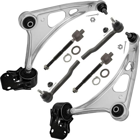 Detroit Axle - 6pc Front End Control Arms Kit for 2016-2021 Honda Passport Pilot Ridgeline 2 Lower Control Arms with Ball Joints 4 Inner Outer Tie Rods 2017 2018 2019 2020 Replacement in Saudi Arabia