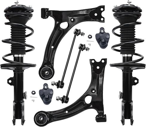 Detroit Axle - 1.8L Front 8pc Suspension Kit for 2009-2013 Toyota Corolla 2011-2013 Matrix, 2 Struts w/Coil Spring 2 Lower Control Arms 2 Lower Ball Joints 2 Sway Bar Links Replacement in Saudi Arabia