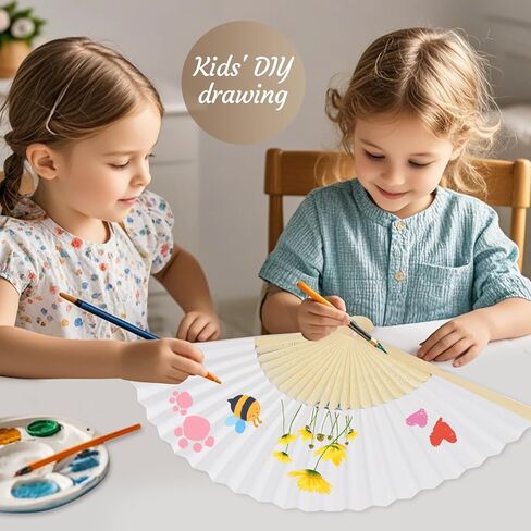 100pcs Paper Fans Handheld Folding Fans Bulk Fans for Line Dancing Bulk White Wedding Fans Folding Fans Handheld for Guest Dancing Party DIY Craft Photo Props Wall Decoration in Kuwait