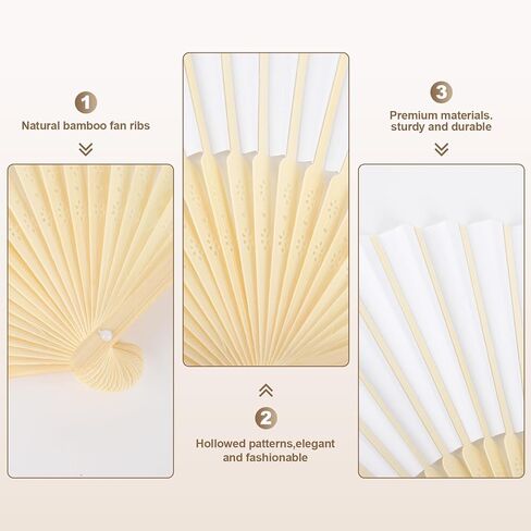 100pcs Paper Fans Handheld Folding Fans Bulk Fans for Line Dancing Bulk White Wedding Fans Folding Fans Handheld for Guest Dancing Party DIY Craft Photo Props Wall Decoration in Kuwait