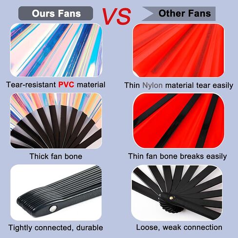Folding Hand Fan for Line Dancing, Boots on The Ground Fan, Foldable Craft Holding Colors Fan Popping Hand Fan for Dance Parties (Transparent Blue) in Saudi Arabia