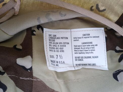 U.S Military Issue Desert Boonie Hat Type II Sun Hot Weather Gulf War USA Made in Saudi Arabia