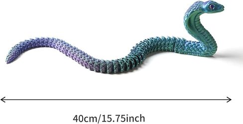 Realistic Fake Cobra Snakes Toy Soft PLA Snake Figure Lifelike Snake Animals Plush Toy Python Action Model Snake Toy Figurines Stress Relief Toys Gifts(red-Blue) in Kuwait
