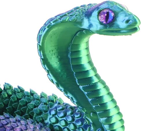 Realistic Fake Cobra Snakes Toy Soft PLA Snake Figure Lifelike Snake Animals Plush Toy Python Action Model Snake Toy Figurines Stress Relief Toys Gifts(red-Blue) in Kuwait