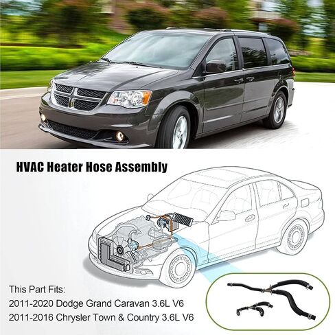 626-315HP Aluminum Engine HVAC Heater Hose Assembly Compatible with Chrysler Town & Country Dodge Grand Caravan 3.6L 2011-2020 Inlet & Outer Replace 5058729AH in Saudi Arabia