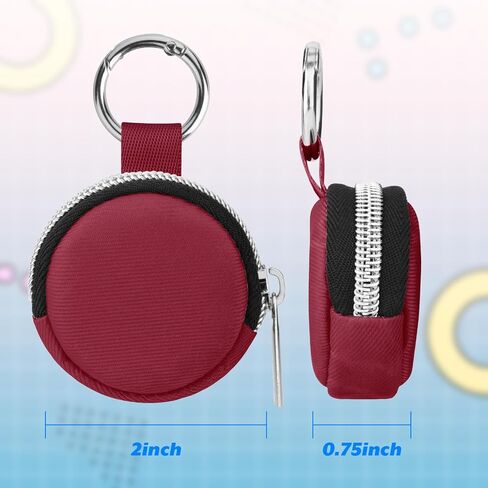 Portable Ring Organizer Case with Keychain, Traveling Ring Holder Storage Bag, Anti-Lost Keychain Container for Smart Rings, Jewelry (1, Burgundy) in Saudi Arabia
