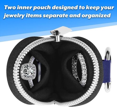 Portable Ring Organizer Case with Keychain, Traveling Ring Holder Storage Bag, Anti-Lost Keychain Container for Smart Rings, Jewelry (1, Burgundy) in Saudi Arabia