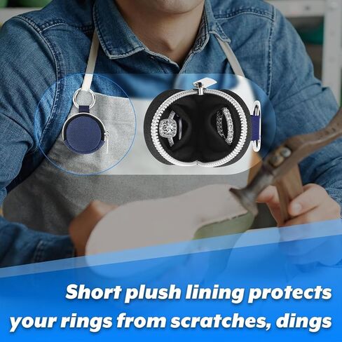 Portable Ring Organizer Case with Keychain, Traveling Ring Holder Storage Bag, Anti-Lost Keychain Container for Smart Rings, Jewelry (1, Burgundy) in Saudi Arabia