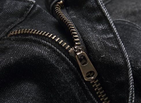 Men's Ripped Patch Elastic Jeans Fashion Slim Fit Regular Denim Pants in Saudi Arabia