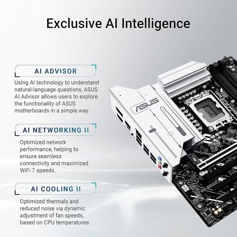 ASUS PRIME Z890-P WIFI Z890 LGA 1851 ATX motherboard, Intel® Core™ Ultra Series 2 Ready, Advanced AI PC-ready, 14+1+1+2 power stage, DDR5, PCIe® 5.0, Thunderbolt™ 4 USB Type-C®, 4x M.2, Wi-Fi 7, 2.5Gb in Saudi Arabia