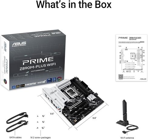 ASUS PRIME Z890-P WIFI Z890 LGA 1851 ATX motherboard, Intel® Core™ Ultra Series 2 Ready, Advanced AI PC-ready, 14+1+1+2 power stage, DDR5, PCIe® 5.0, Thunderbolt™ 4 USB Type-C®, 4x M.2, Wi-Fi 7, 2.5Gb in Saudi Arabia