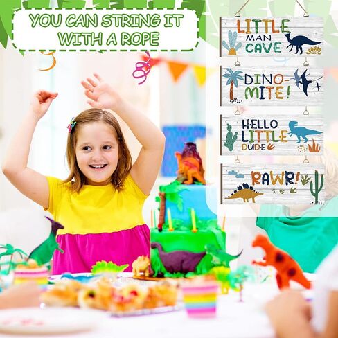 QUNCLAY 4 PCS Dinosaur Room Decor Decor Decor Decor Decor Decor Decor ، QUOTE SPOTIVATIONS WOOD ROOM DECREATIONS SIGNING PRINTS PLAQUES FOR BOY KIDS Room in Saudi Arabia