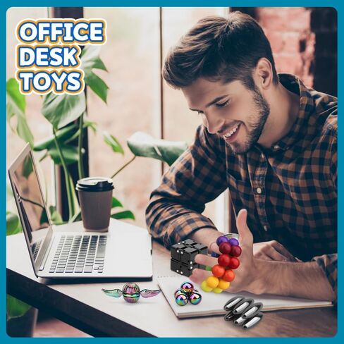 Dilabnba 9pcs تململ ألعاب كبيرة للبالغين المراهقين ، والألعاب الحسية مع Figette Spinner Cube Magnetic Stones Pad ، و Easter Goody Bag Fividers Higds ، و Cool Gadget Office Desk Toys in Kuwait