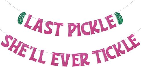 Last Pickle She'll Ever Tickle Banner - She Found Hre Match Sign, Funny Pickle Wedding Bridal Shower Bachelorette Party Decorations Gold Glitter in Saudi Arabia