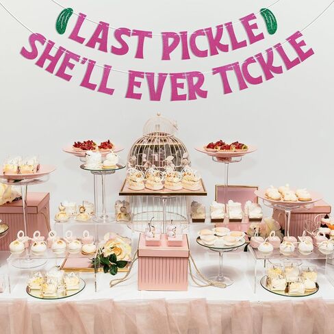 Last Pickle She'll Ever Tickle Banner - She Found Hre Match Sign, Funny Pickle Wedding Bridal Shower Bachelorette Party Decorations Gold Glitter in Saudi Arabia