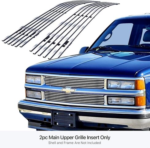 APS Premium Stainless Steel SS Chrome Billet Grille Grill Insert Compatible with Chevy Blazer C K Pickup Suburban Tahoe 1994 1995 1996 1997 1998 1999 Main Upper N19-A53756C in Saudi Arabia
