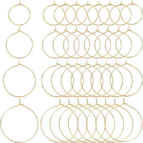 1 صندوق 160pcs 20mm 25mm 30mm 35mm 35mm Glass Charm حلقات سحر الفضة الفضية التي تصفح الأطواق الصغيرة النحاس الأصفر. in Saudi Arabia