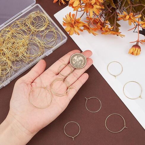 1 صندوق 160pcs 20mm 25mm 30mm 35mm 35mm Glass Charm حلقات سحر الفضة الفضية التي تصفح الأطواق الصغيرة النحاس الأصفر. in Saudi Arabia